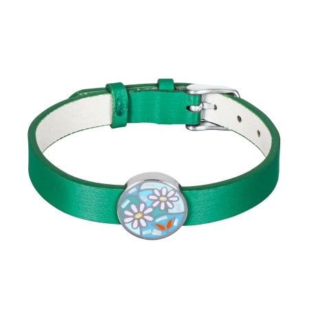 Браслет Fiore Luna, на кожаном зеленом ремешке, CB03790-5 S